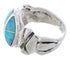 Silver Southwestern Turquoise Inlay Ring Size 7-1/4 TX39986